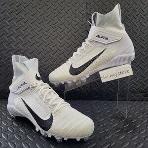 Nike Alpha Menace Elite 2 DT  Flyknit White Football Cleats CI1530-100  Sz 11.5